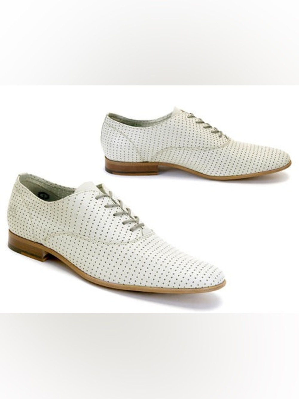 John Fluevog FM Radio Oxford Derby Shoes in Beige Size: 8
